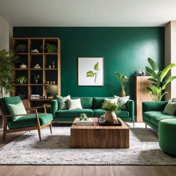 Wohnideen: Holz Wohnzimmer in Grün: Inspiration fürs Einrichten und Gestalten